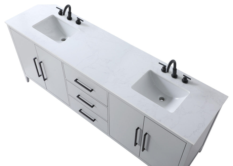 Home Living 84" Double Bathroom Vanity, Grey