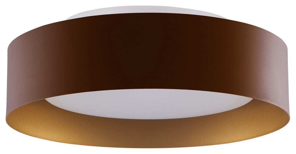 Lynch 15.75" 3-Light Brown and Gold Flushmount Ceiling Light