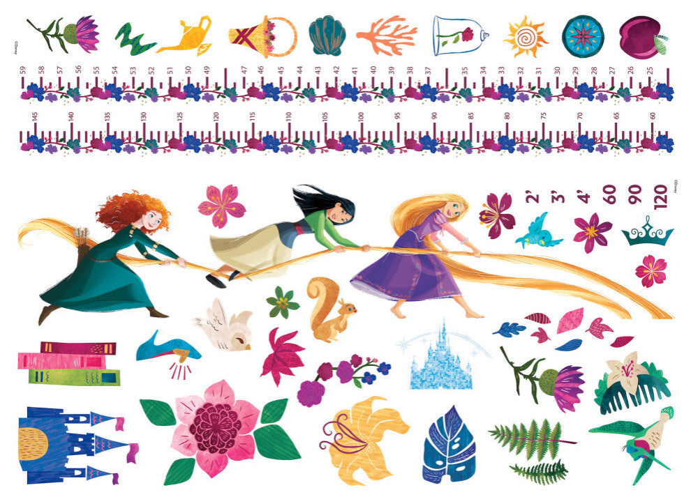 Disney Princesses Growth Chart Peel And Stick Wall Decals
