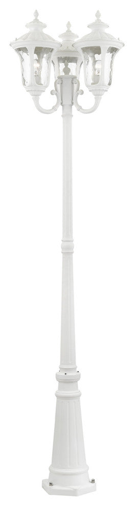 Textured White Traditional, Victorian, Sculptural, Outdoor Post Light