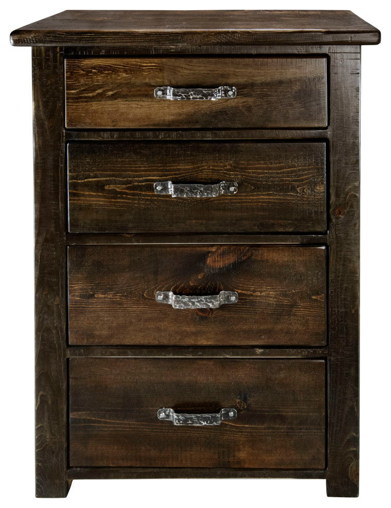 Big Sky Collection Rugged Sawn 4 Drawer Chest of Drawers, Jacobean Stain