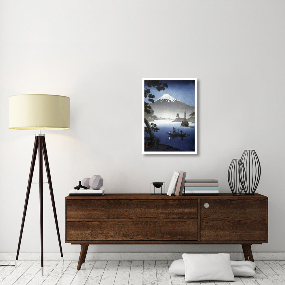 "Japanese Print (Mount Fuji from Tagonoura) By Shinsei" Paper Art, 23"x32"