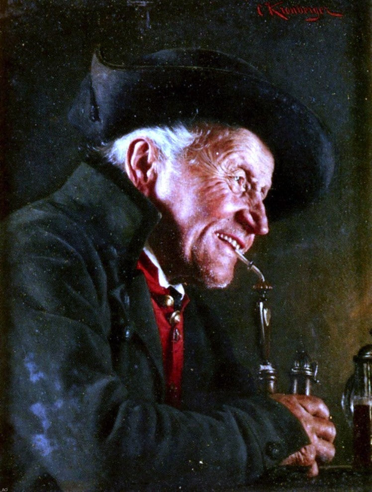 Carl Kronberger A Portrait Of A Man In A Tavern - 21" x 28" Premium Canvas Print
