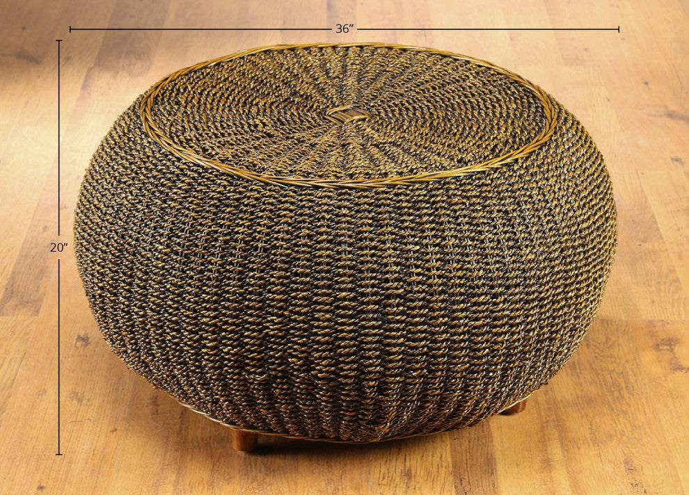 Irven Round Hand Woven Pouf