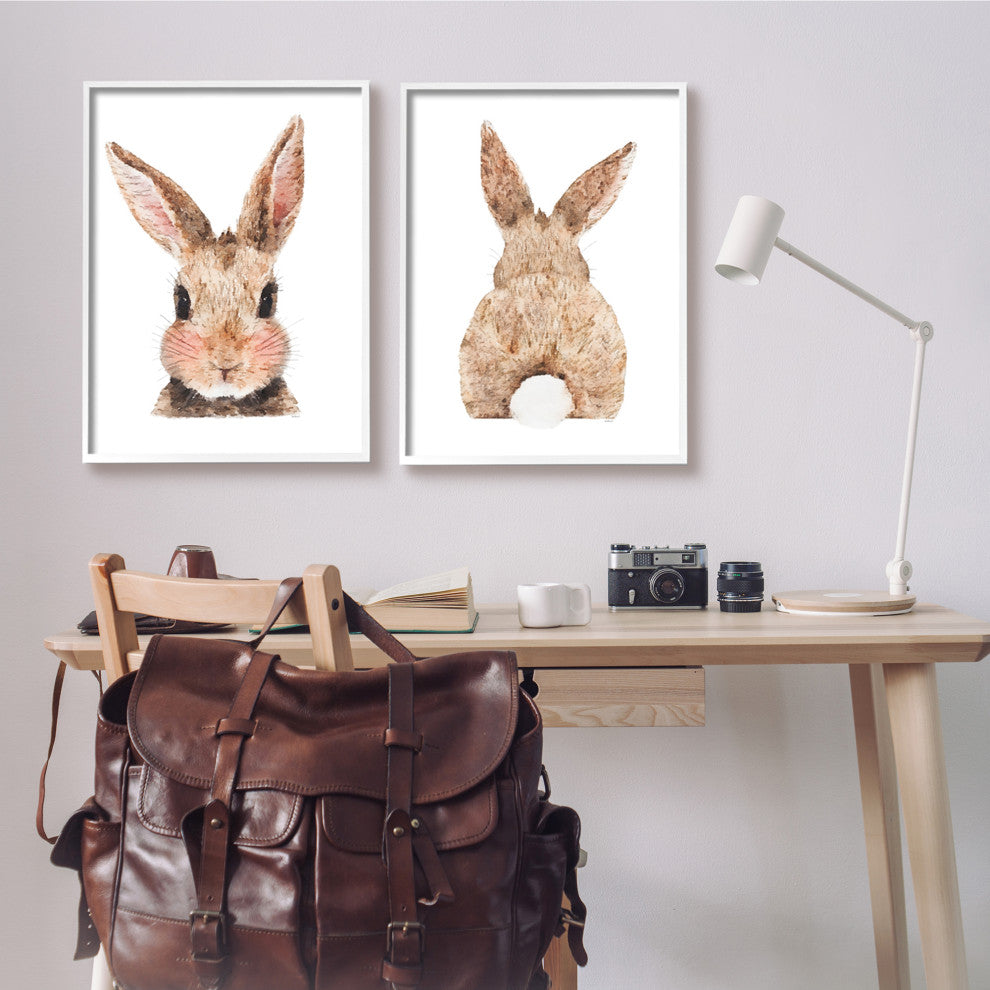 Cute Bunny with Cotton Tail Back Blushing Rabbit,24 x 30