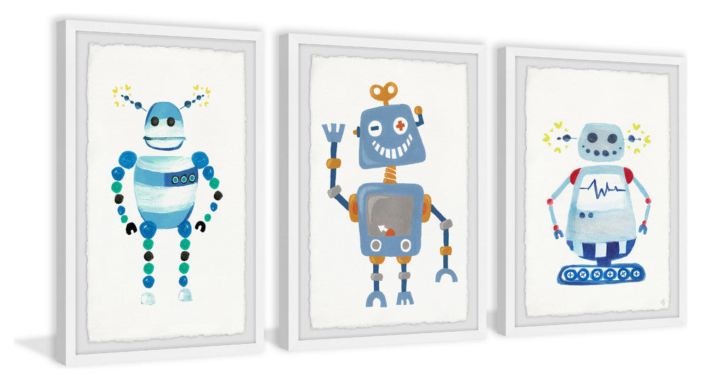 Happy Robot Triptych, 48"x24"