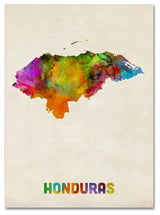 'Honduras Watercolor Map' Canvas Art by Michael Tompsett
