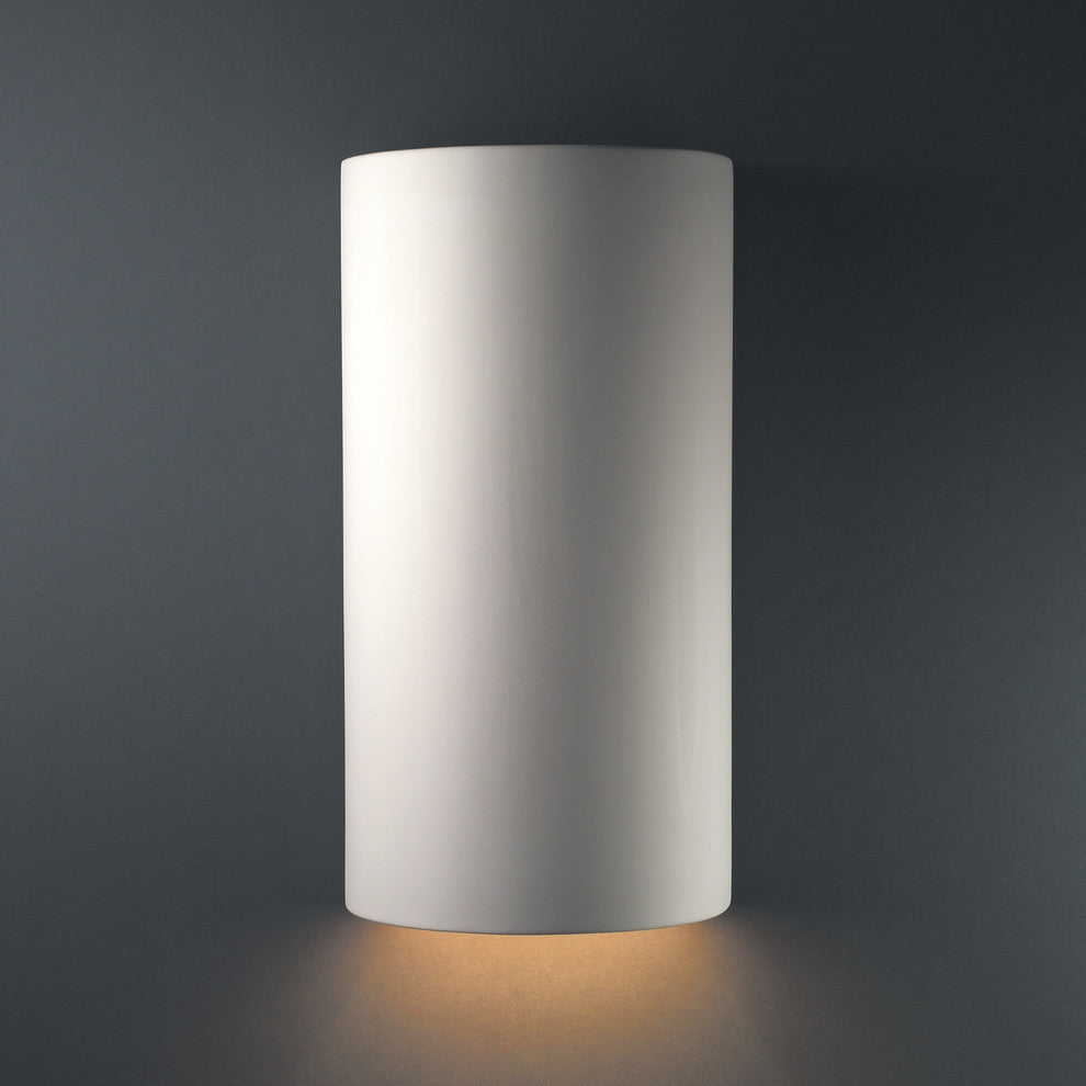 Ambiance Cylinder, Closed Top Outdoor Wall Sconce, Bisque