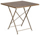 28'' Square Gold Indoor-Outdoor Steel Folding Patio Table Set