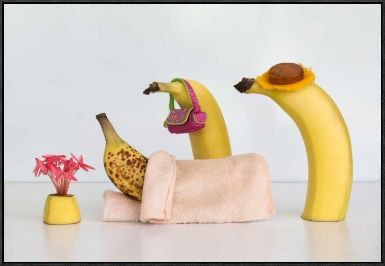 "Sick Banana" Framed Canvas Giclee by Jacqueline Hammer, 37x25"