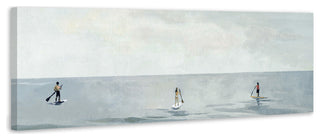 "Serene Paddle Boarding" Painting Print on Wrapped Canvas, 30"x10"