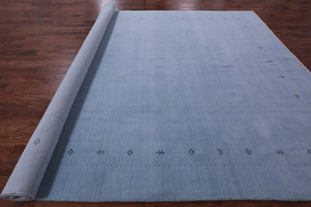 10' 1" X 13' 11" Persian Gabbeh Hand-Knotted Rug Q11373