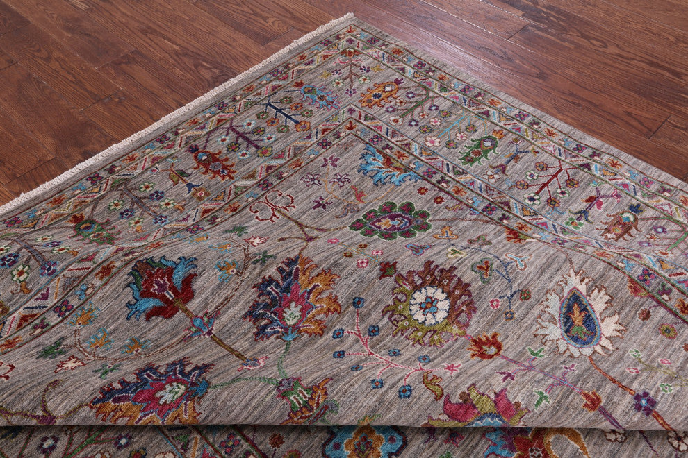 6' 8" X 9' 3" Hand-Knotted Persian Tabriz Wool Rug Q10570
