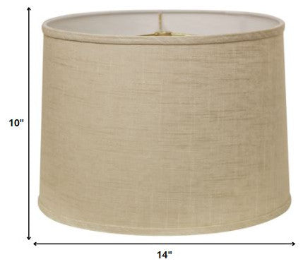 14" Light Wheat Throwback Drum Linen Lampshade