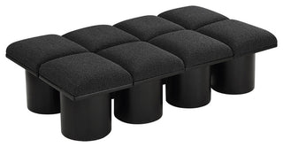 Pavilion Boucle Fabric Upholstered 8-Piece Modular Bench, Black, Black Finish