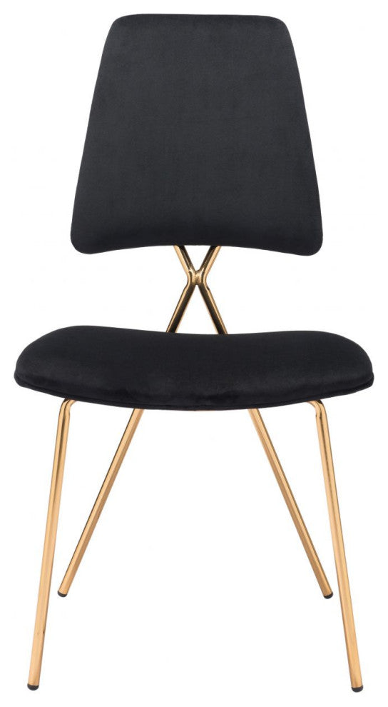 Chloe Dining Chair, Set of 2 Black/Gold
