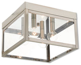4 Light Outdoor Ceiling Mount, Brushed Nickel