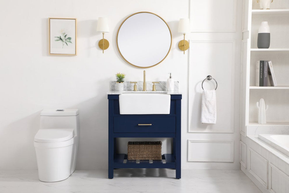 Home Living 22" Farmhouse Blue-Light Bathroom Vanity