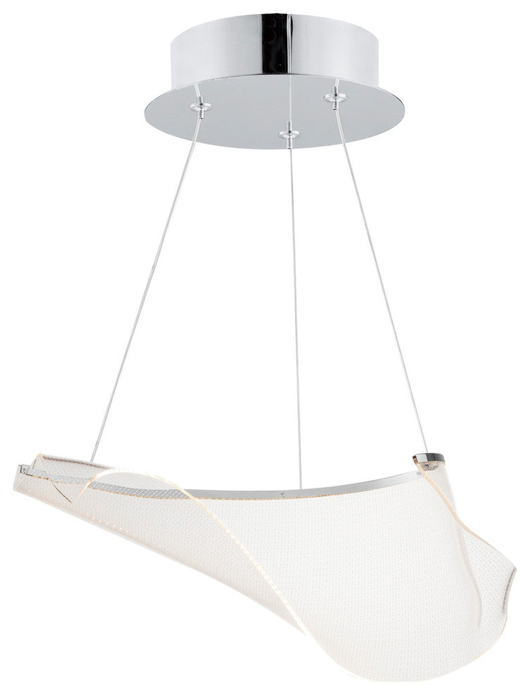 ET2 E24881-133 Rinkle 22"W LED Abstract Chandelier - Polished Chrome