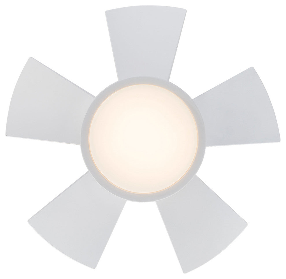 Modern Forms Vox Flush Mount Ceiling Fan, Bronze, Matte White, 26"