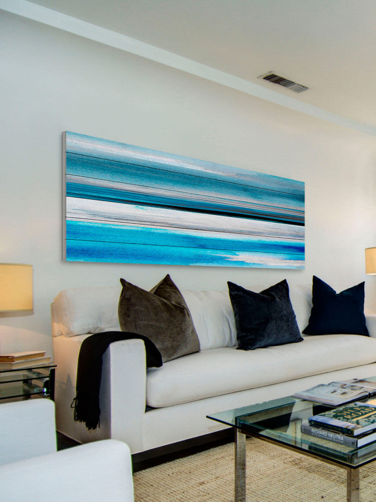 "Pikakari" Print on White Wood, 45"x15"