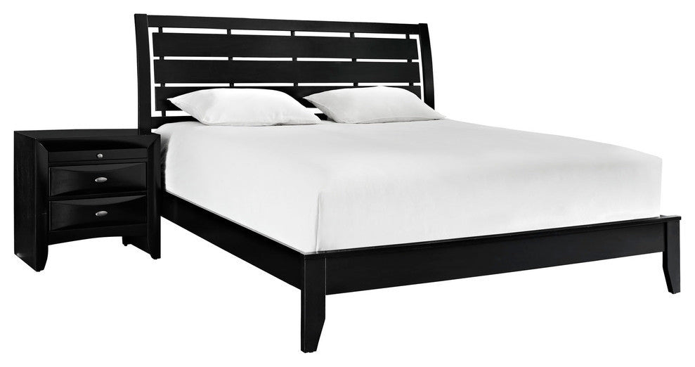 Modern Contemporary Bedroom 2-Piece SetKing Bedroom Set Black