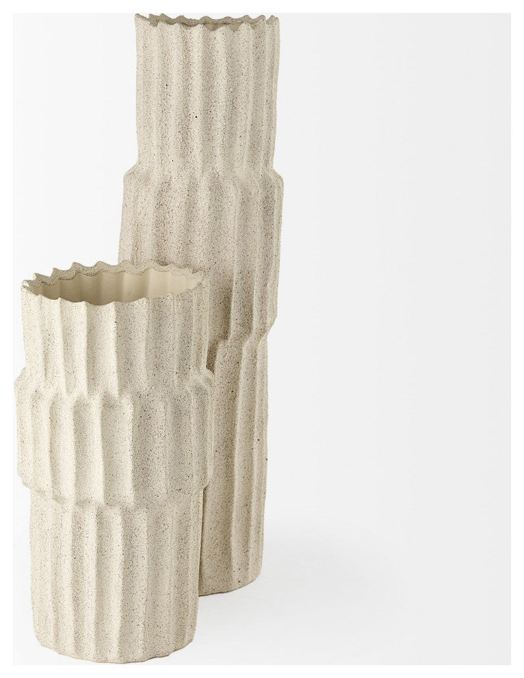 14" Jumbo Organic Textured Sand Vase