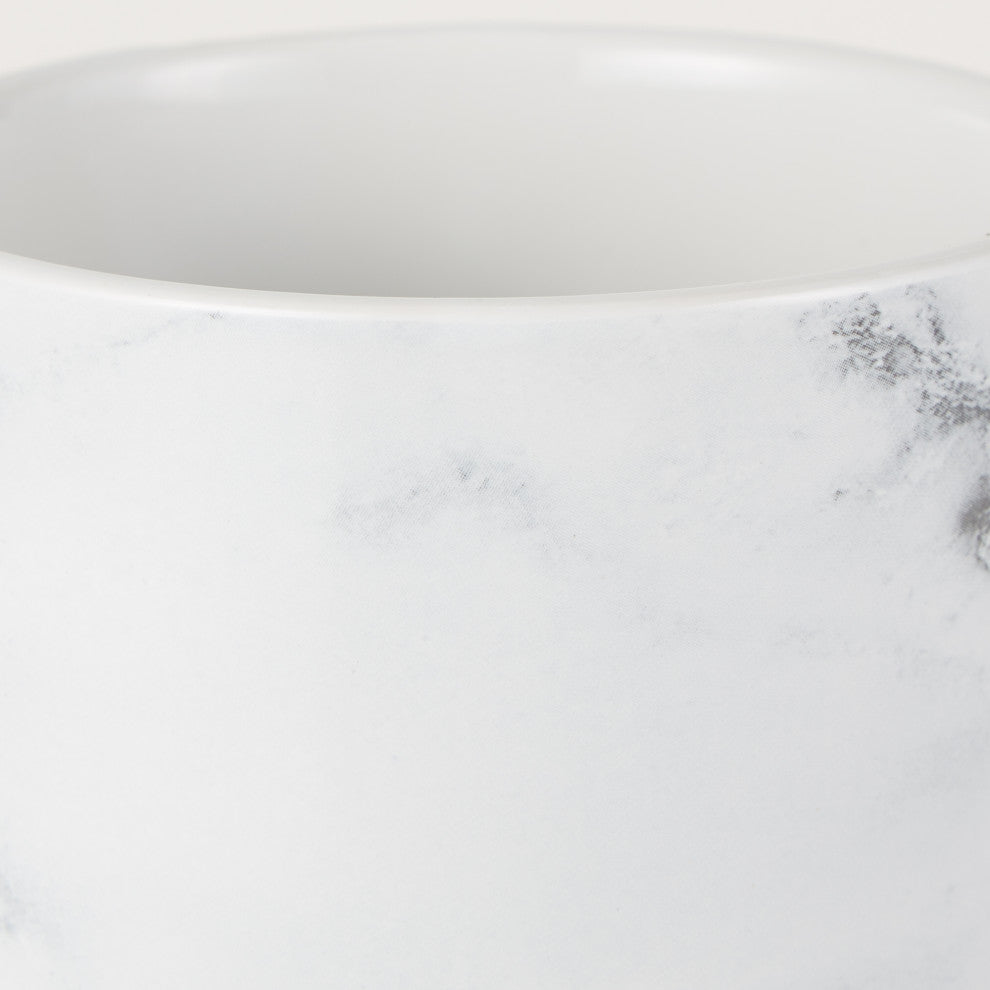 DII White Marble Ceramic Utensil Holder