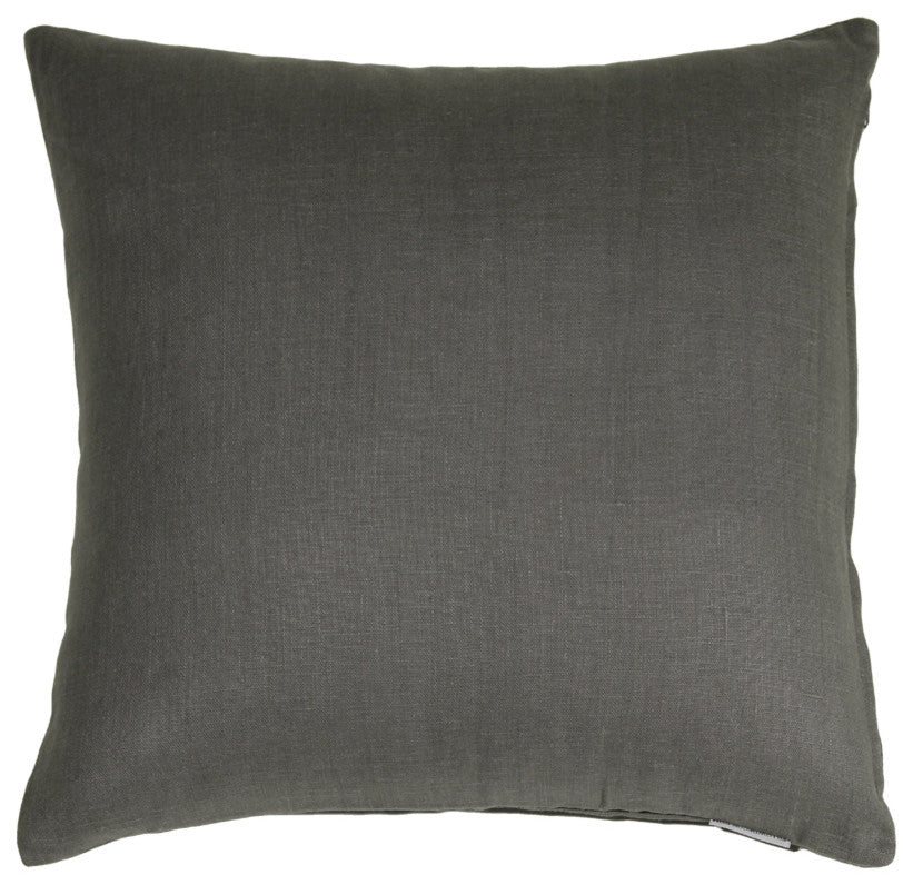Pillow Decor - Tuscany Linen 18 x 18 Throw Pillows, Charcoal Gray