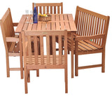 Amazonia Milano 5-Piece Rectangular Patio Dining Set | Eucalyptus Wood