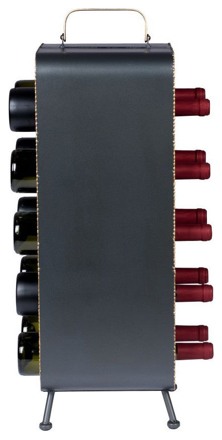 Gray Metal Wine Rack | Dutchbone Stalwart