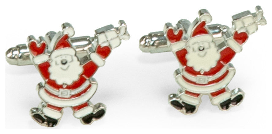 Rhodium Plated Santa Claus Cufflinks