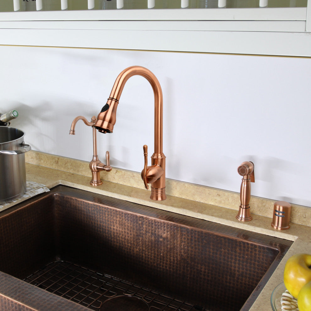 Copper Kitchen Dishwasher Air Gap Cap, Copper