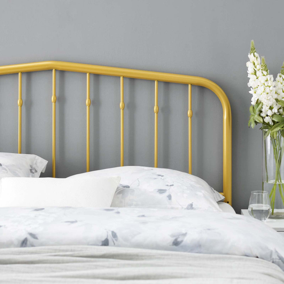 Headboard, Full Size, Metal, Gold, Modern Farmhouse, Bedroom Master Suite
