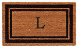 Black Border 18"x30" Monogram Doormat, Letter L