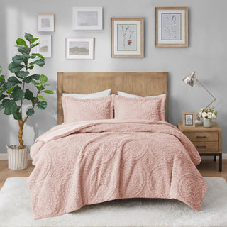 Madison Park Arya Medallion Faux Fur Plush Comforter Mini Set