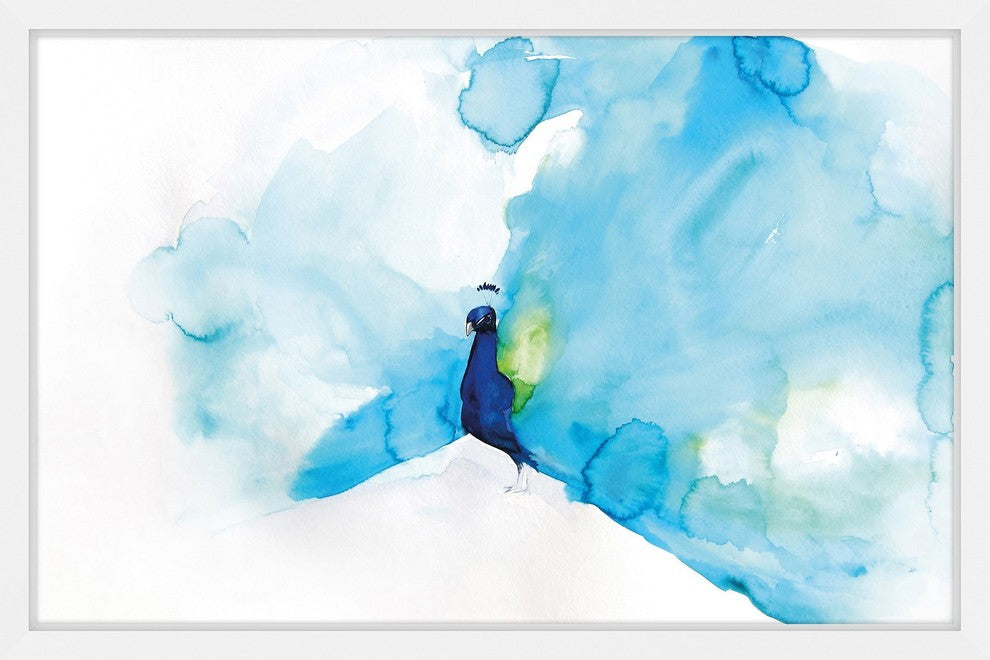 Marmont Hill, "Peacock Blue" by Christine Lindstrom Framed Painting Print, 36x24
