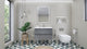 Belli 36" Wall Mounted Single Bathroom Vanity Set, Cement Gray, Glossy White Top