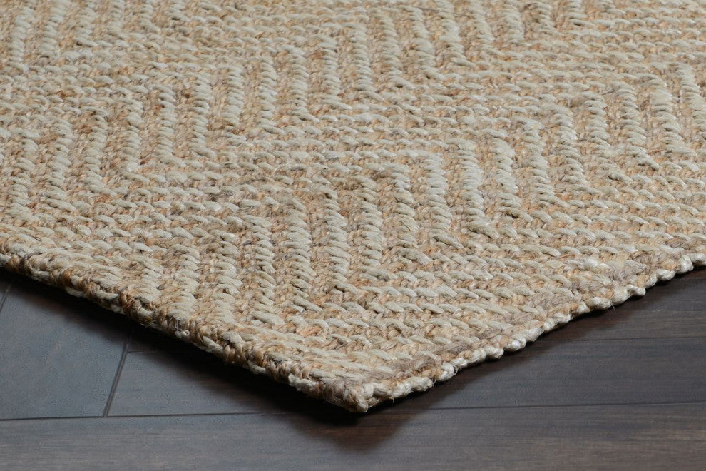 Classic Home Herringbone Natural/Ivory Rug, 8'x10'