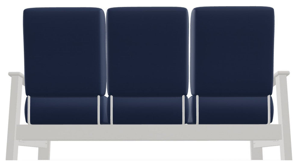 Leeward Deep Seat 3-Seat Outdoor Sofa, Navy/Snow