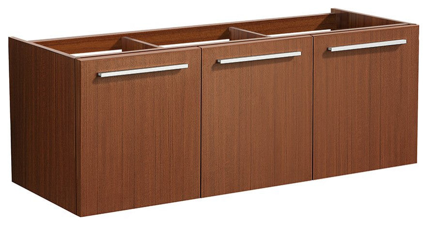 Fresca Vista 48" Double Sink Bathroom Vanity, Teak