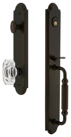 Arc 1-Piece Dummy Handleset, F Grip and Baguette Clear Crystal Knob, 848386