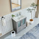 Vanity Art Single Vanity Set With Ceramic Top, 30", Gray, Led Touch-Switch Mirror