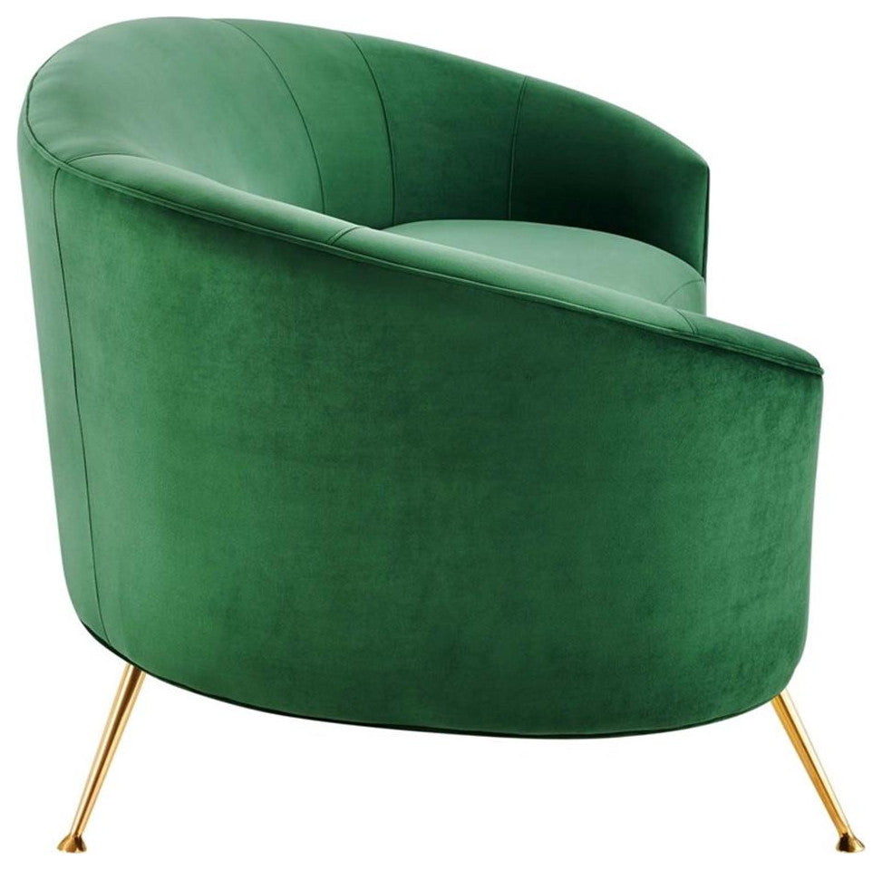 Marchesa Upholstered Performance Velvet Sofa, Emerald