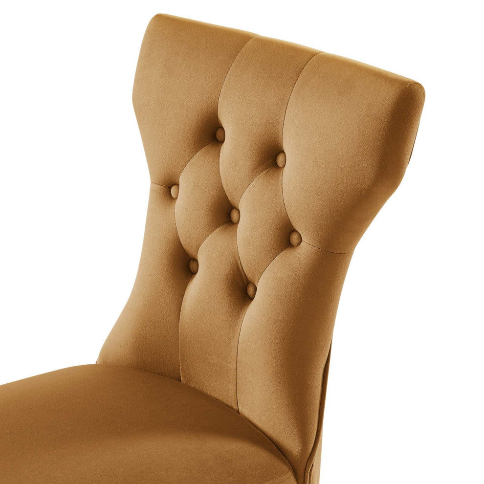 Side Dining Chair, Set of 2, Brown, Velvet, Modern, Cafe Bistro Hospitality