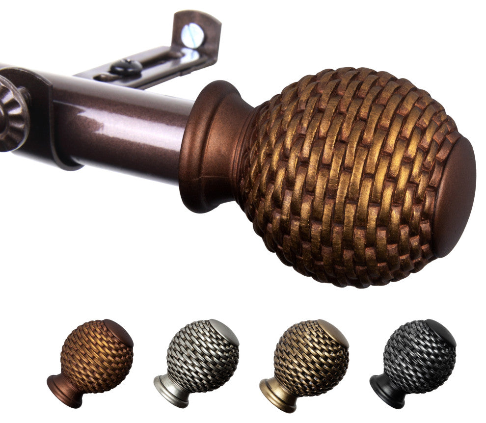 Vanna 13/16" Curtain Rod, Cocoa, 120-170"