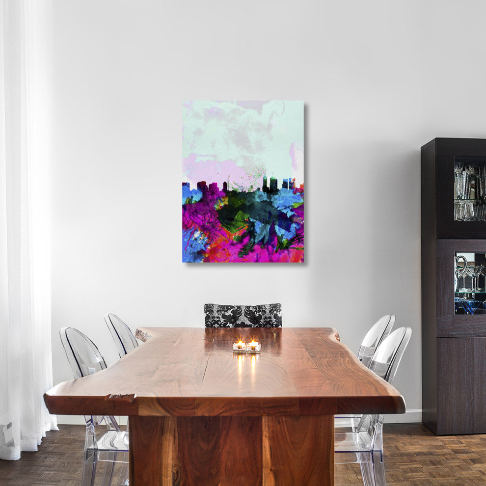 "Melbourne Watercolor Skyline" Fine Art Print