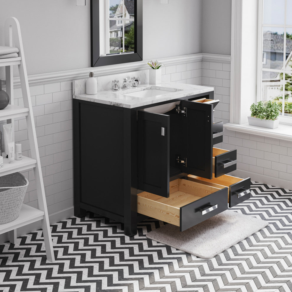36" Wide Dark Espresso Single Sink Bathroom Vanity, Mirror Included