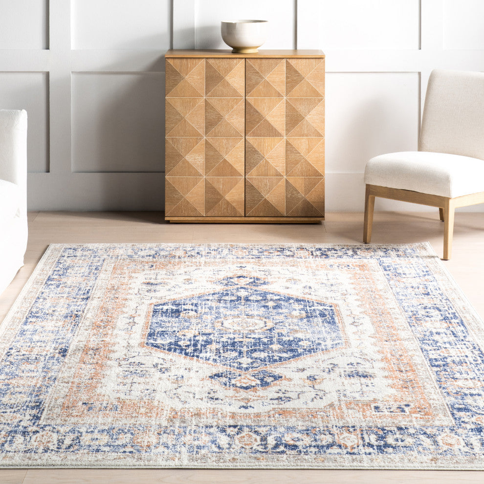 Nuloom Vintage Jacquie Floral Traditional Area Rug, Blue 2'8"x8'