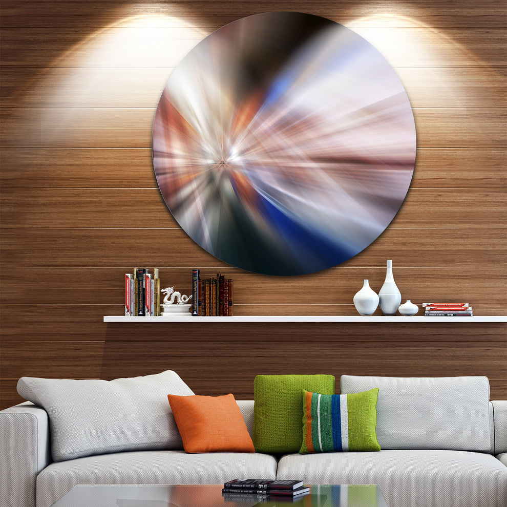 White Focus Color, Abstract Digital Art Large Disc Metal Wall Art, 11"